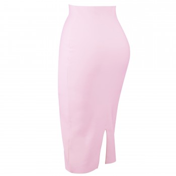 2020 Summer High Quality Women Sexy Pink Bandage Skirt